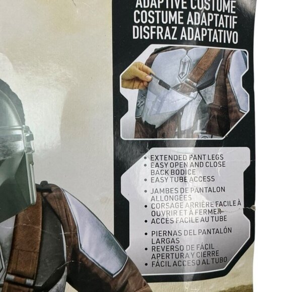 Star Wars Costume The Mandalorian Official Jumpsuit Cape Mask Set Youth 8-10 M - Picture 15 of 16